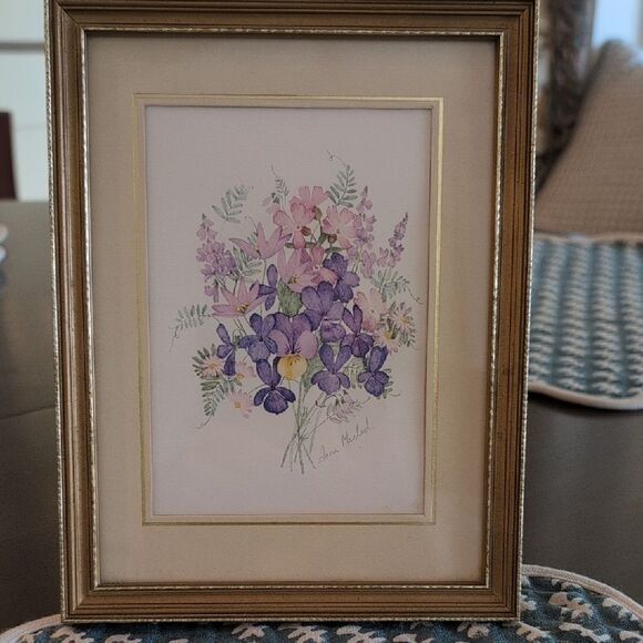 Anna Macleod Floral Bouquet Water Color Framed Art Picture - Picture 13 of 13